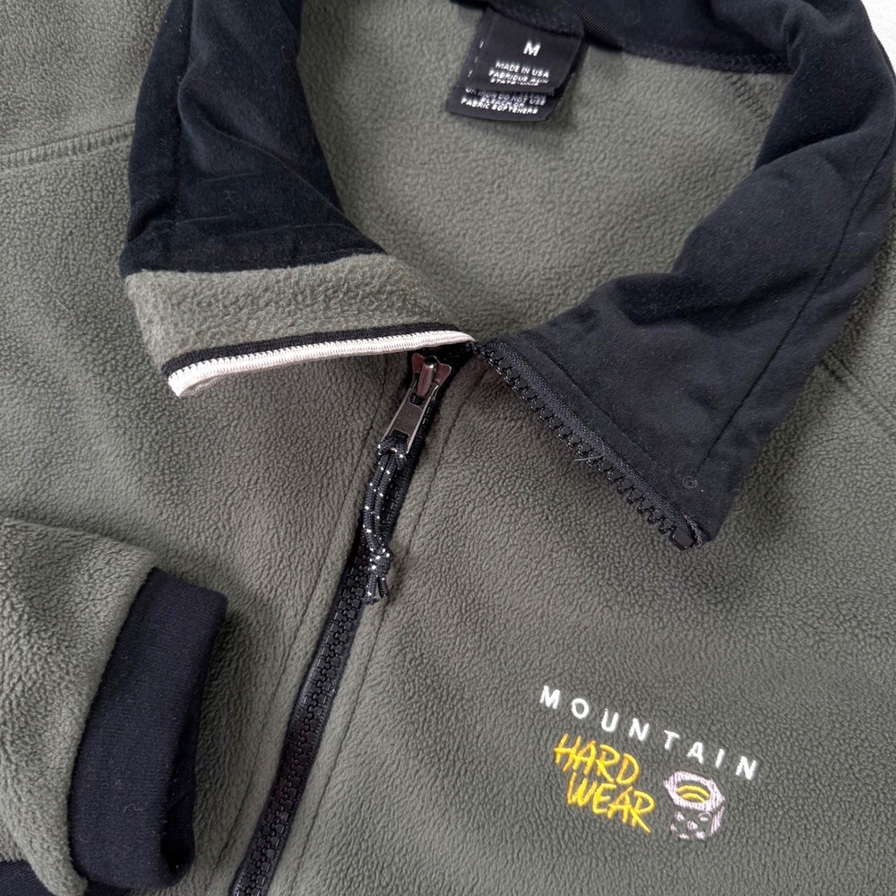 VTG Mountain Hardwear Mens Fleece Jacket Green Full‎ Zip Made in USA Size Medium